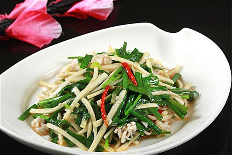 廣州新東方烹飪學校_韭花魷魚鱔絲 廣州新東方烹飪學校_韭花魷魚鱔絲